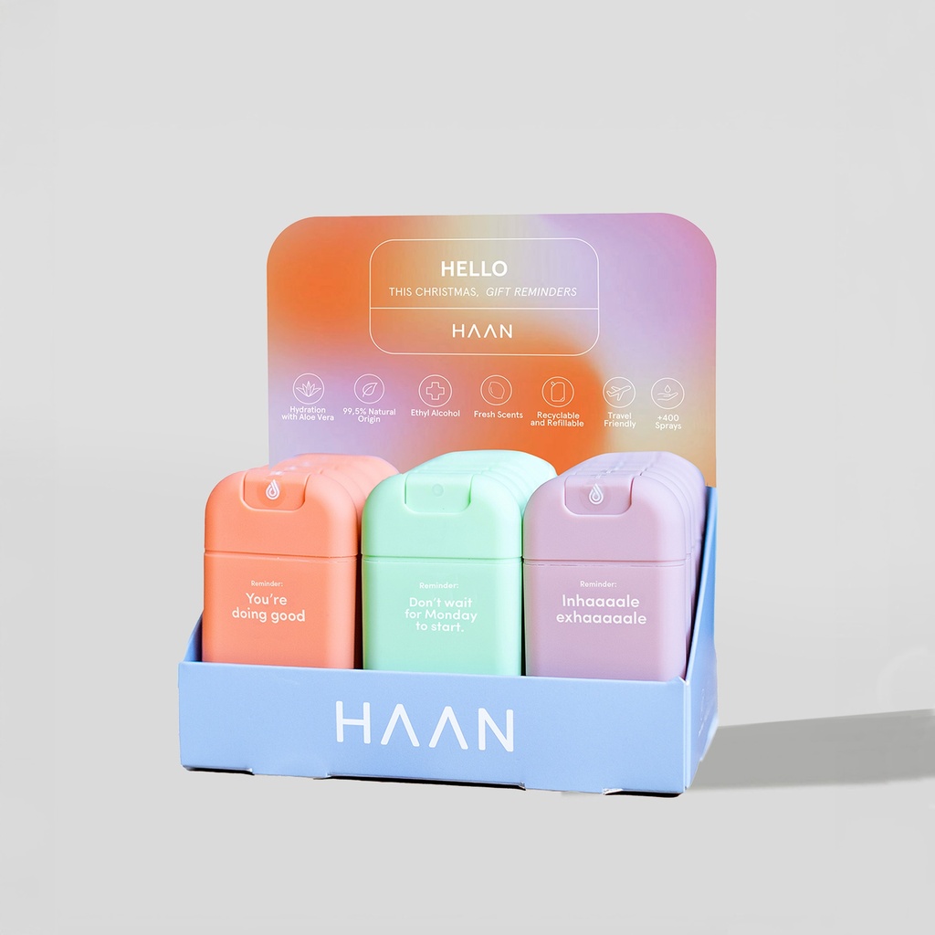 IMPULSE BOX (18 UDS.) ENGLISH 3xH30 HAND SANITIZER VE+LA+RO (copia)